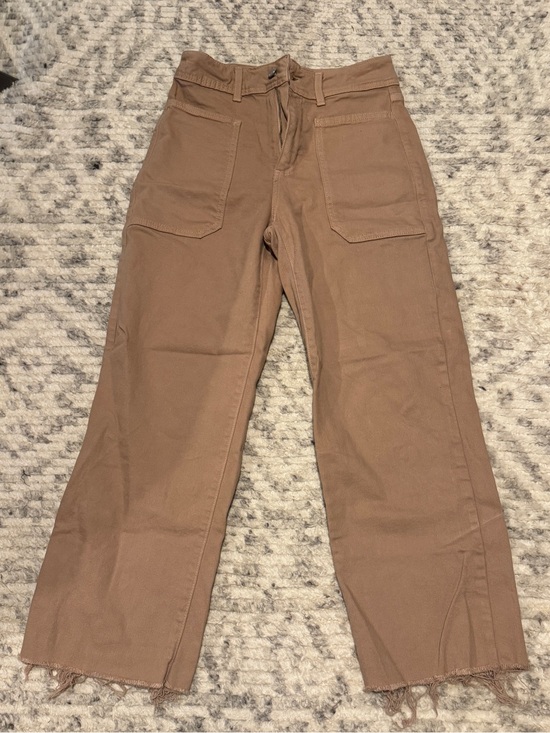 Just Black Pants - Just Black Denim Wide Leg Tan Brown Jean Pants 26 Utility Patch